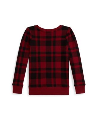 Girls' 2T-6X Long-Sleeve Plaid Sweatshirt
