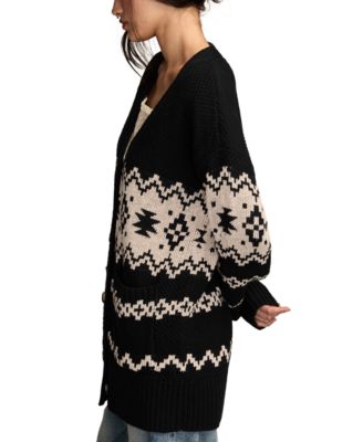 Women's Cotton Southwest Cocoon Cardigan Sweater