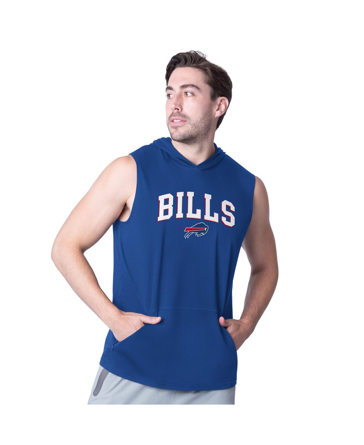 Msx By Michael Strahan Men's Royal Buffalo Bills Action Sleeveless Pullover Hoodie In Blue