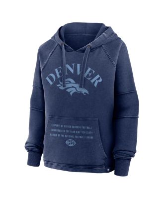 Women's Navy Denver Broncos Oversized Raglan Gridiron Hoodie