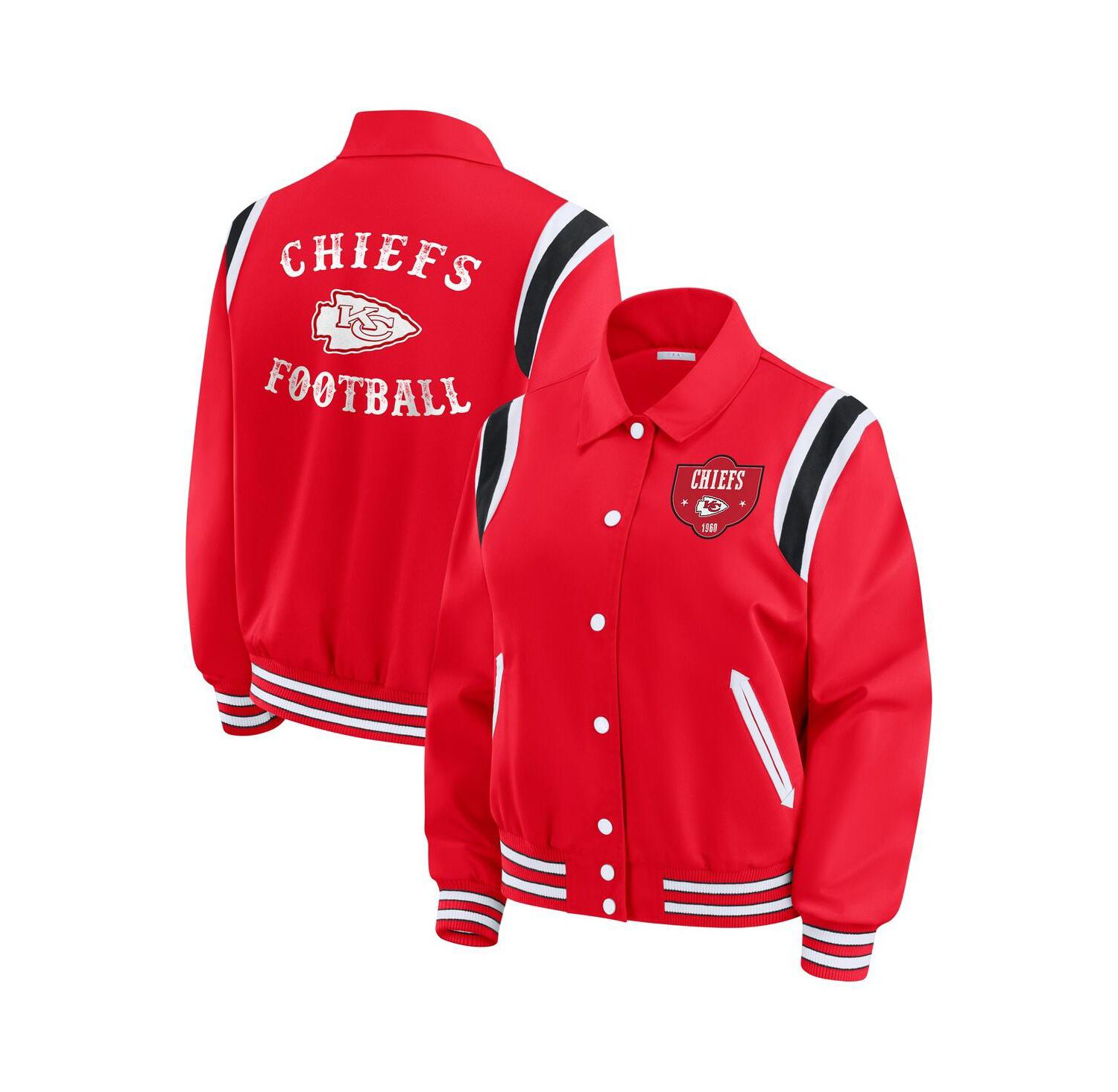 Women's Red Kansas City Chiefs Varsity Lightweight Full-Snap Jacket