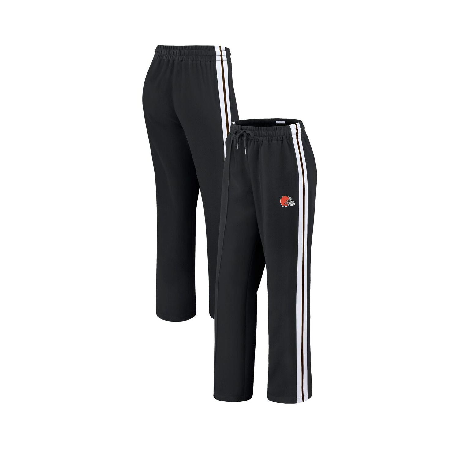 Women's Black Cleveland Browns Color Block Straight Leg Pants