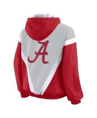 Women's Crimson/Gray Alabama Crimson Tide Color Block Full-Zip Hoodie Windbreaker Jacket