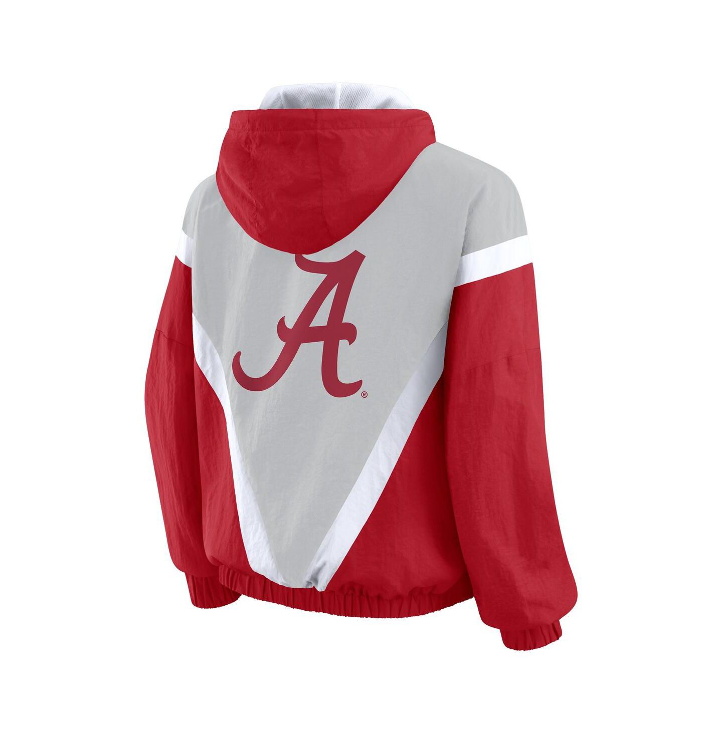 Женские худи WEAR by Erin Andrews Crimson/Gray Alabama Crimson Tide Color Block Full-Zip Windbreaker Jacket — фото 3