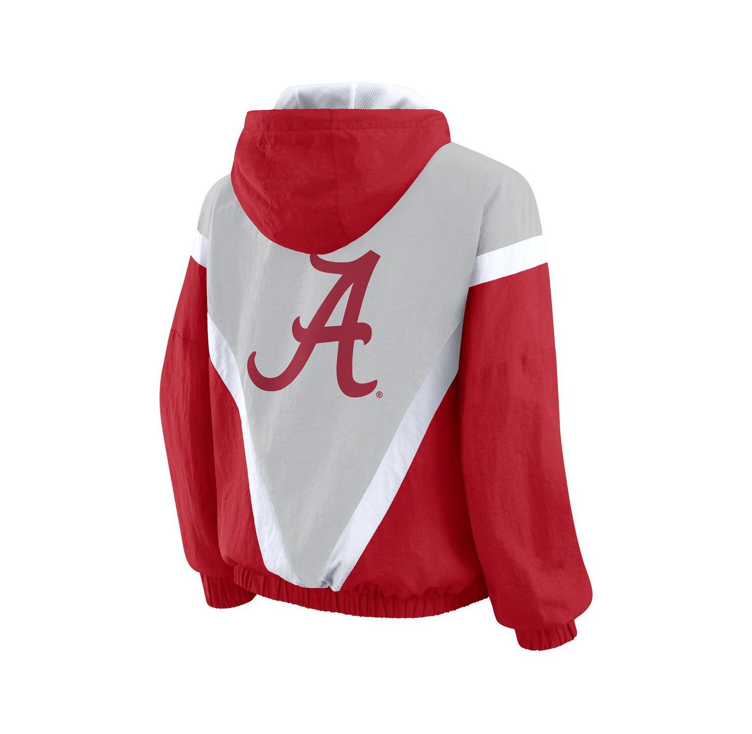 Women's Crimson/Gray Alabama Crimson Tide Color Block Full-Zip Hoodie Windbreaker Jacket
