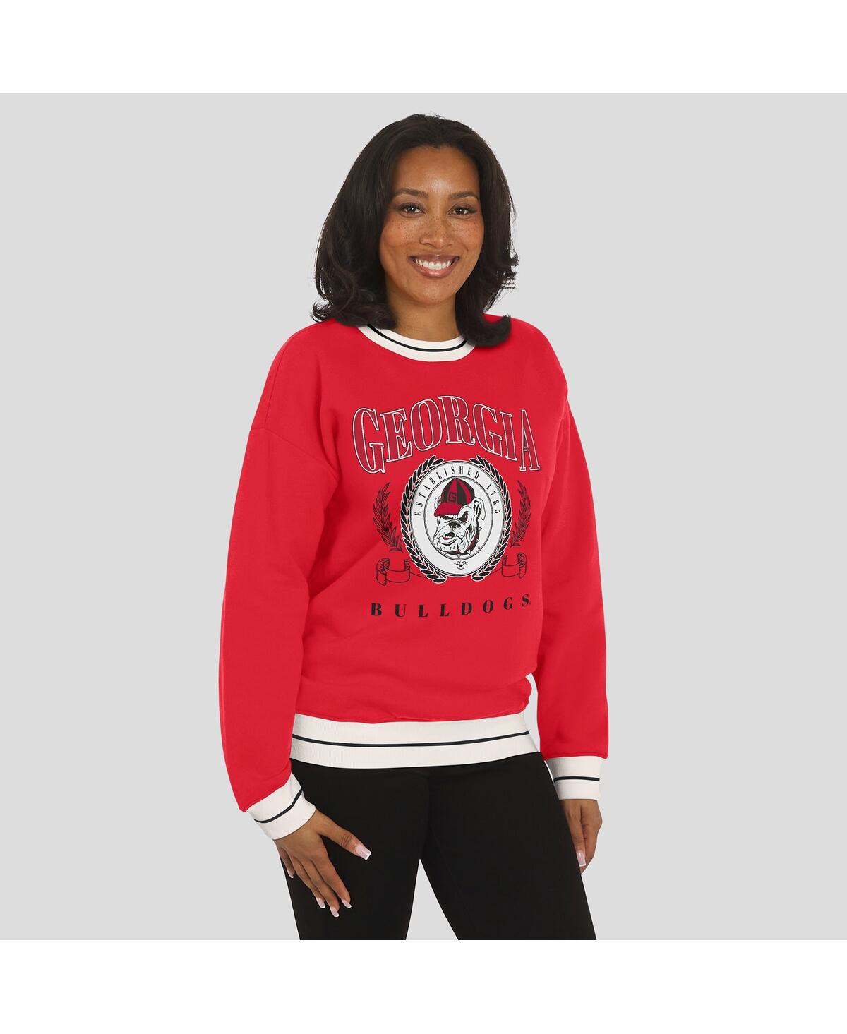 Wear By Erin Andrews Women'sred Georgia Bulldogs Seal Sweatshirt In Red