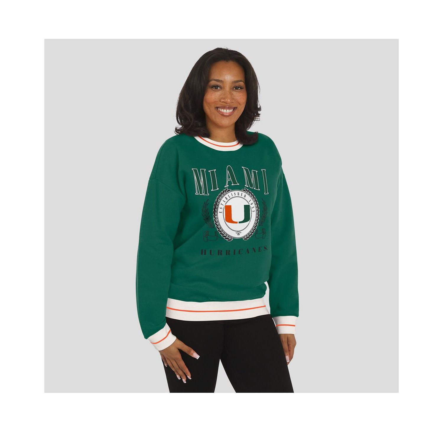 Women's Green Miami Hurricanes Seal Sweatshirt