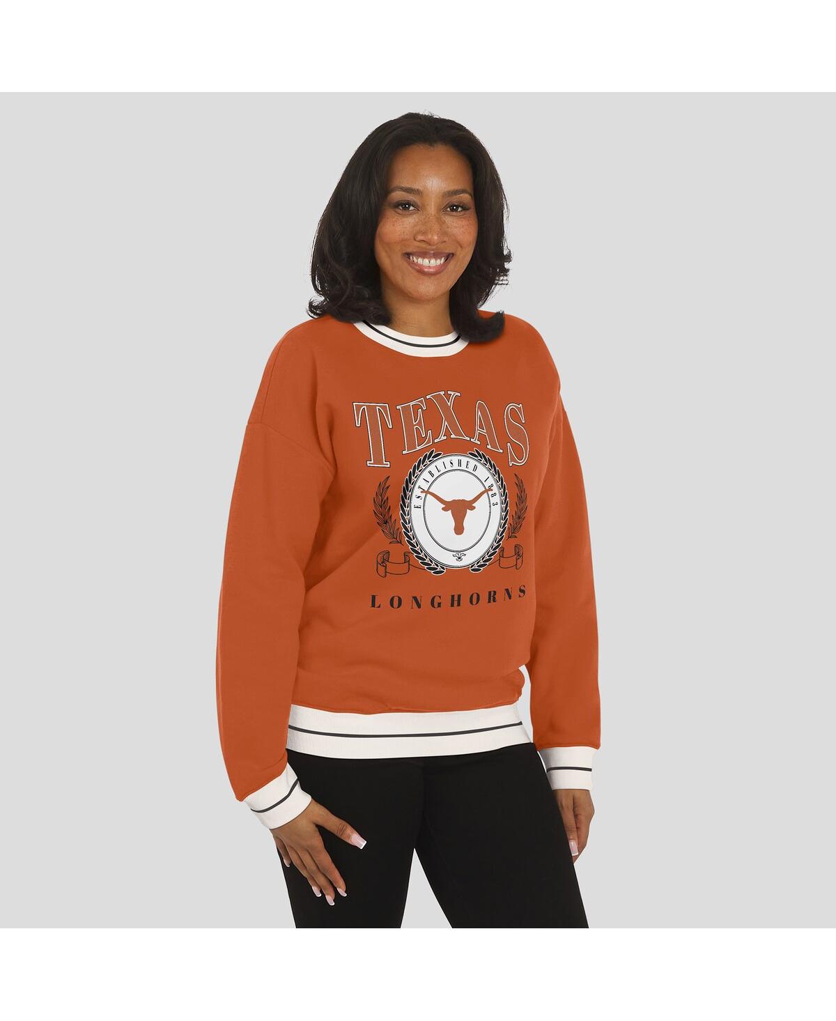 Wear By Erin Andrews Women'stexas Orange Texas Longhorns Seal Sweatshirt In Orange