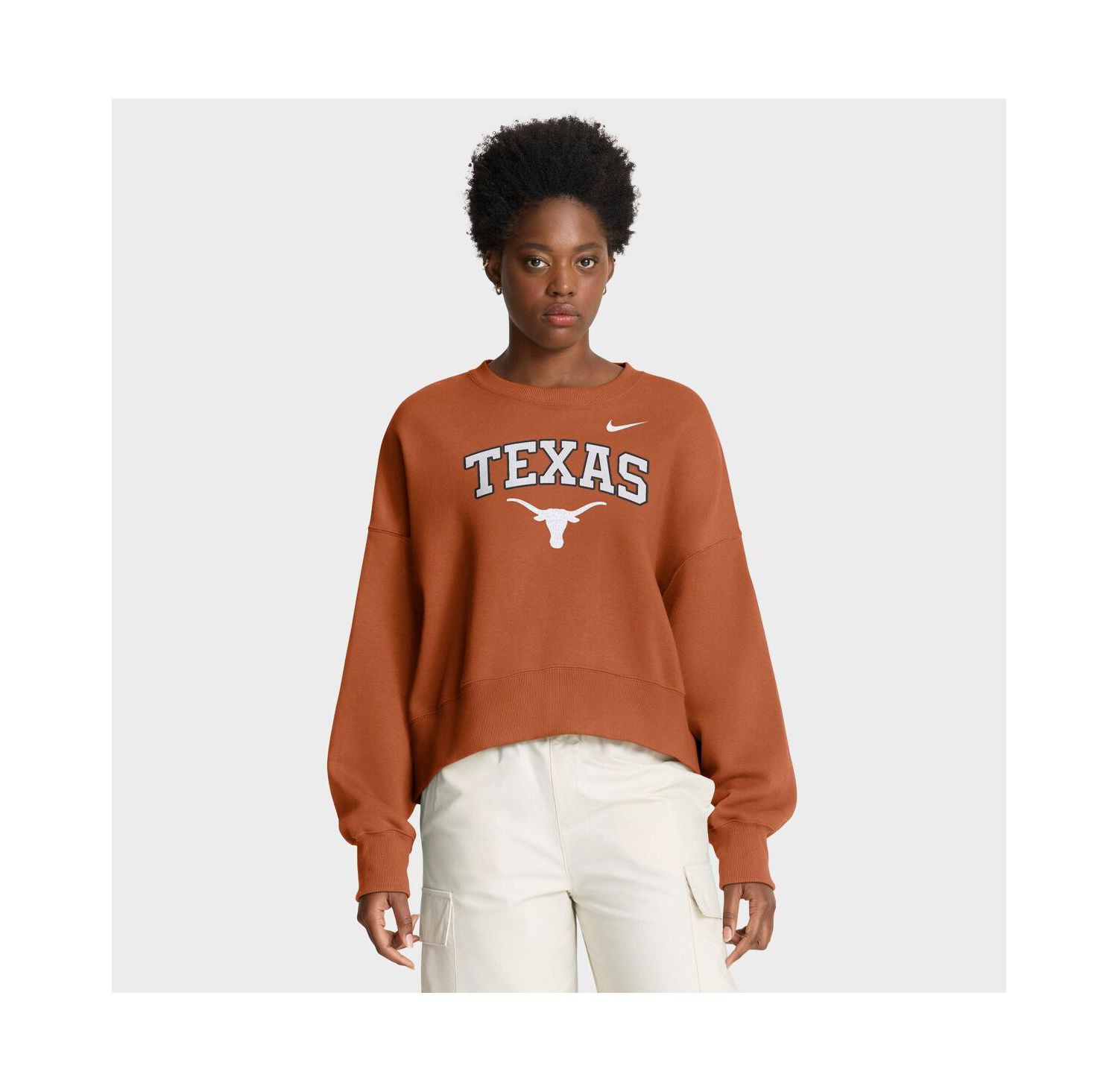 Women's Texas Orange Texas Longhorns Oversized Phoenix Arch Pullover Sweatshirt