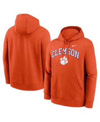 Nike - Men's Orange Clemson Tigers Club Fleece Arch Pullover Hoodie