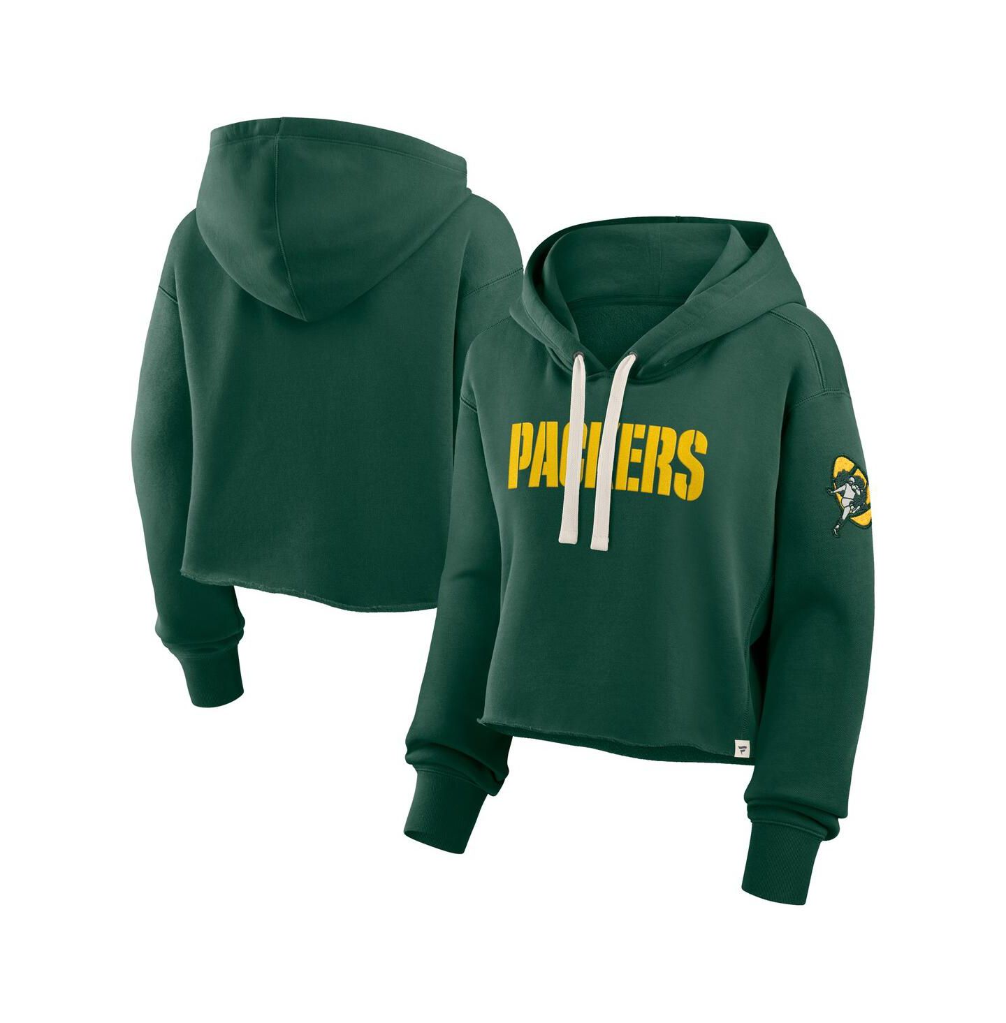 Женское худи Fanatics Green Green Bay Packers Oversized Hometown Heritage Cropped — фото 1