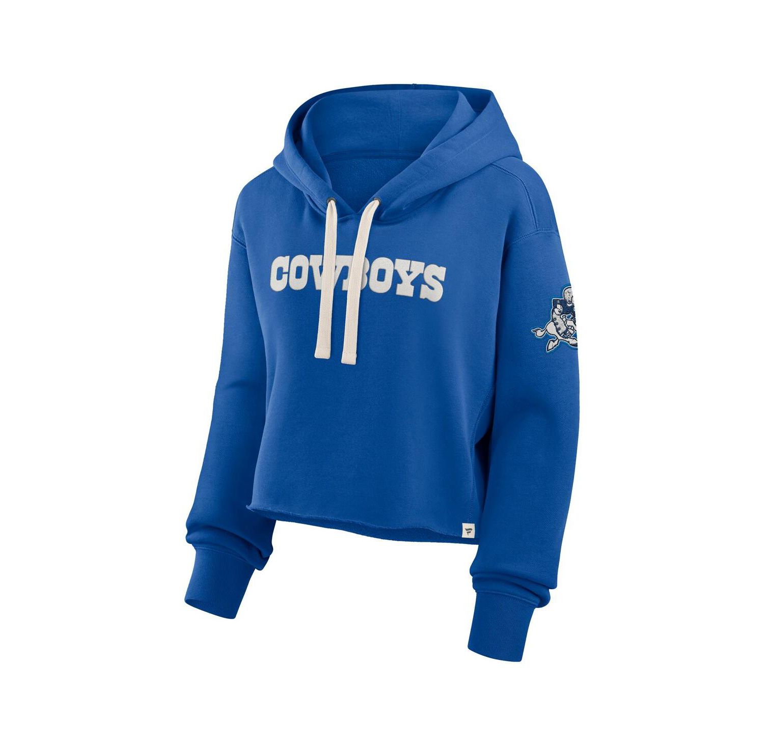 Women's Royal Dallas Cowboys Oversized Hometown Heritage Cropped Hoodie