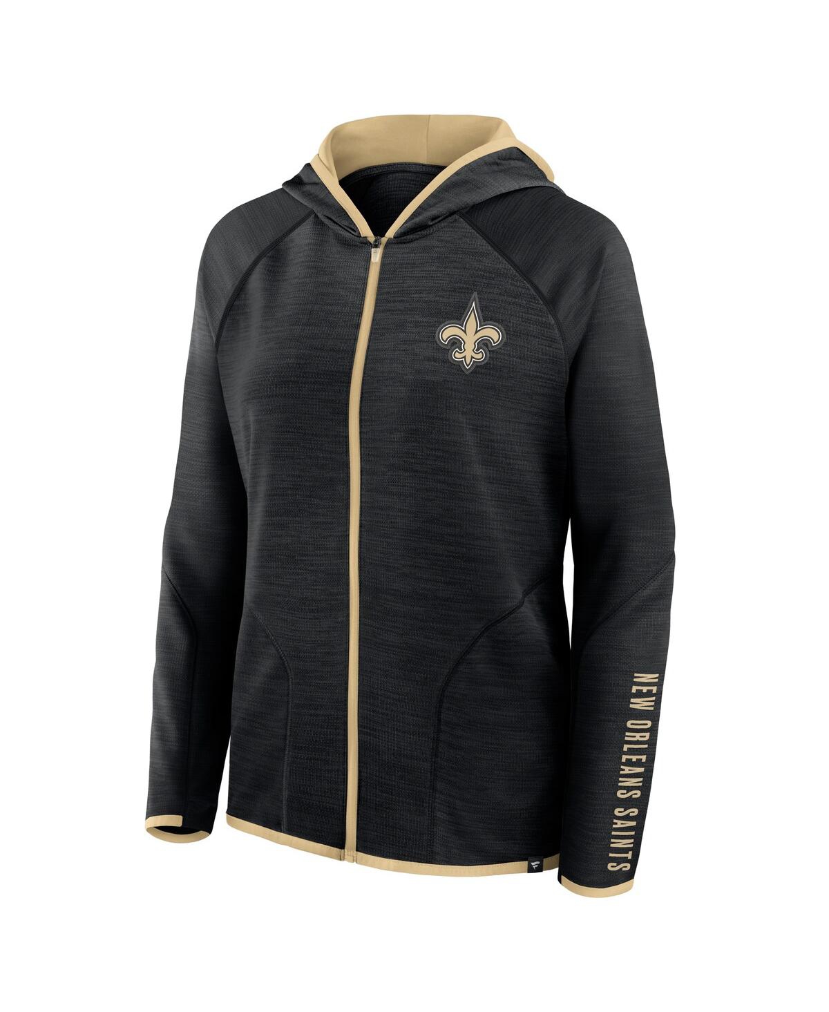 Fanatics Women's Black New Orleans Saints Redzone End Around Pass Raglan Full-zip Hoodie In Black