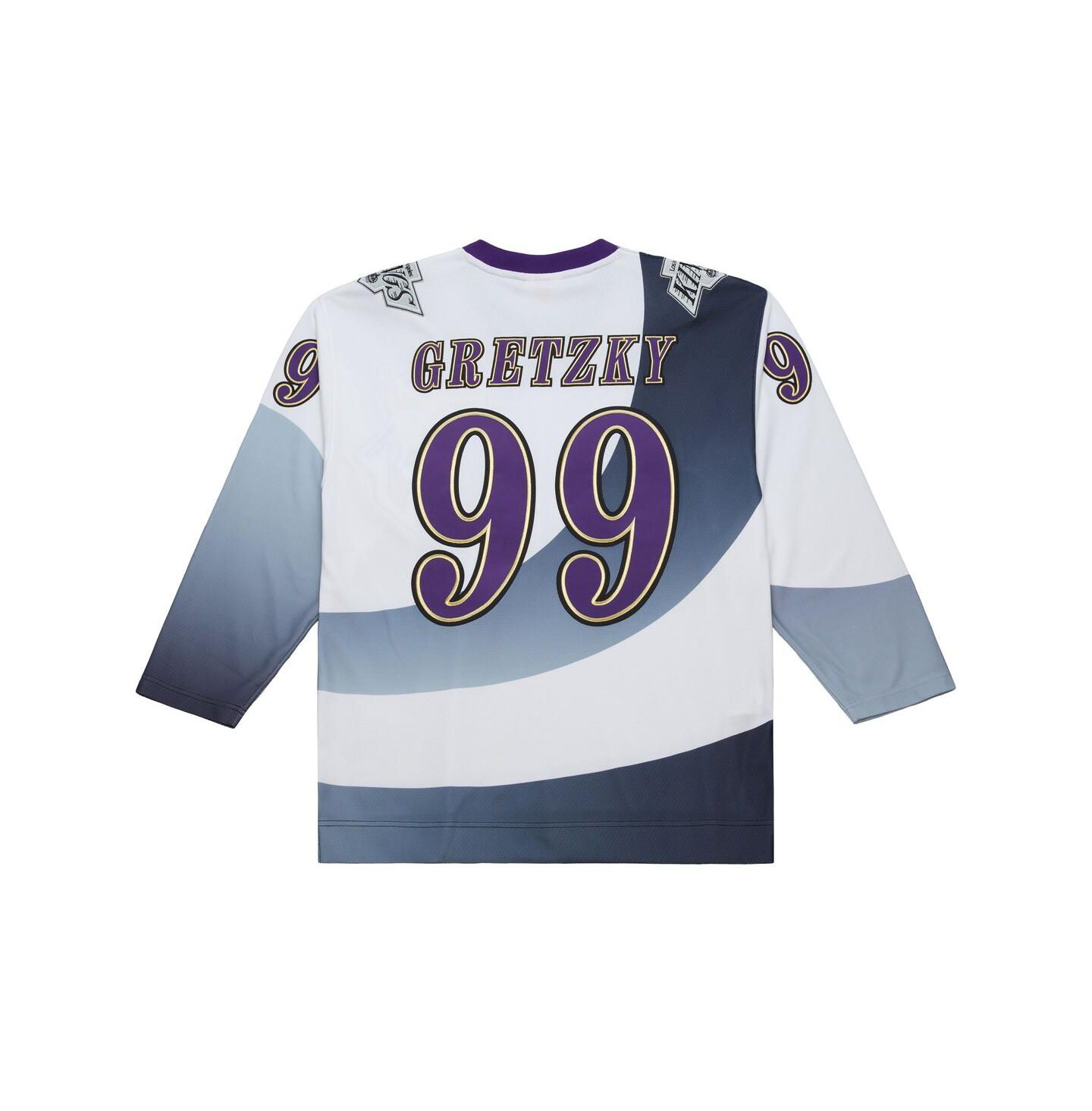 Мужской топ Mitchell & Ness Wayne Gretzky White Los Angeles Kings 1995-96 Power Play Jersey — фото 2