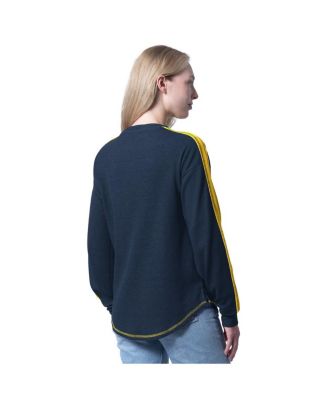 Women's Navy Denver Nuggets Advantage Tri-Blend Long Sleeve T-Shirt