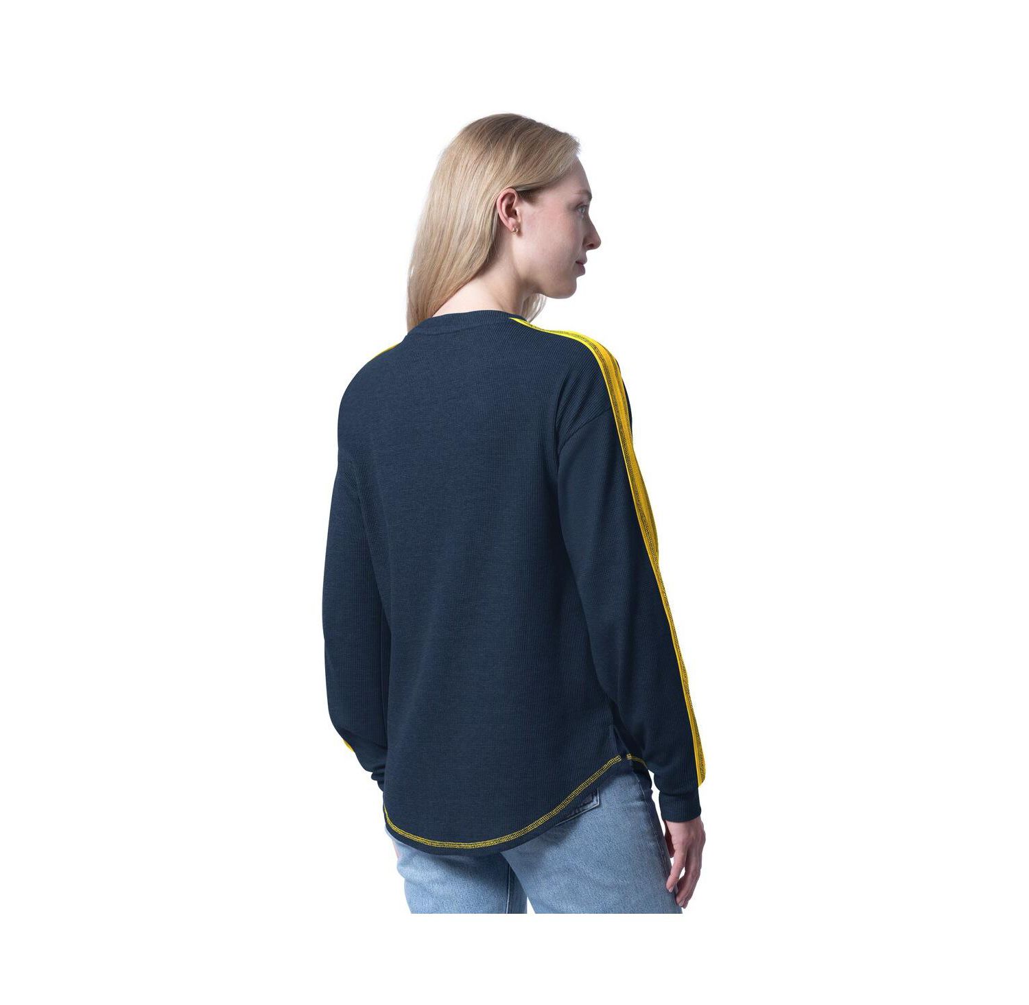 Women's Navy Denver Nuggets Advantage Tri-Blend Long Sleeve T-Shirt