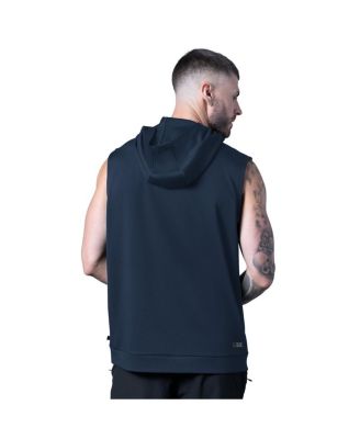 Men's Navy New England Patriots Tri-Blend Rebound Sleeveless Hoodie