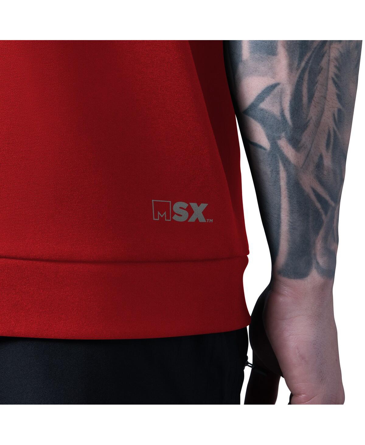 Msx by Michael Strahan Men's Red Kansas City Chiefs Tri-Blend Rebound Sleeveless Hoodie