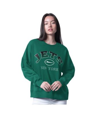 G-III 4Her by Carl Banks - Women's Green New York Jets Oversized Feud Sweatshirt