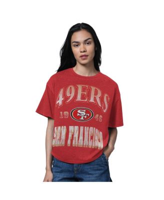 Starter - Women's Heather Scarlet San Francisco 49ers Oversized Hall of Fame T-Shirt