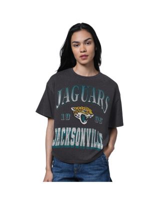 Starter - Women's Heather Black Jacksonville Jaguars Oversized Hall of Fame T-Shirt