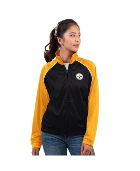 Женские куртки G-III 4Her by Carl Banks Women's Black Pittsburgh Steelers Replay Full-Zip Track Jacket