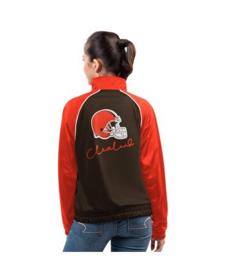 Women's Brown Cleveland Browns Replay Full-Zip Track Jacket