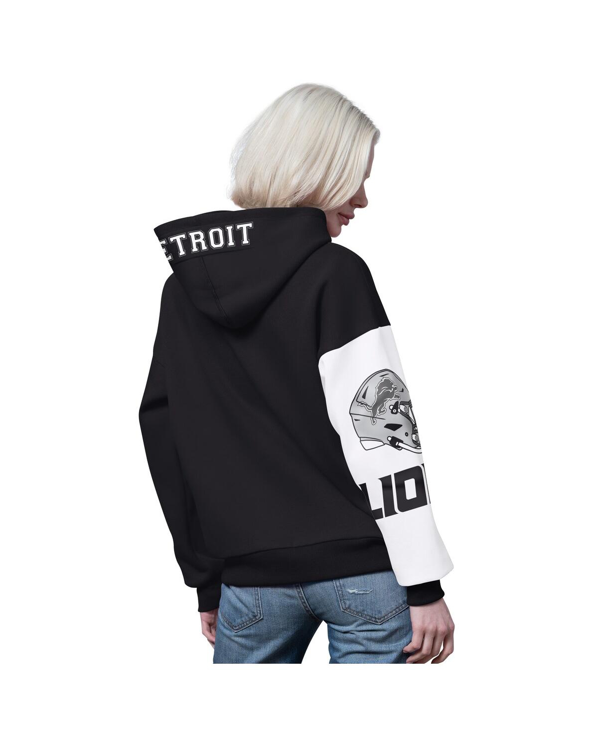 Starter Women's Black Detroit Lions 4th Down Full-zip Hoodie In Black