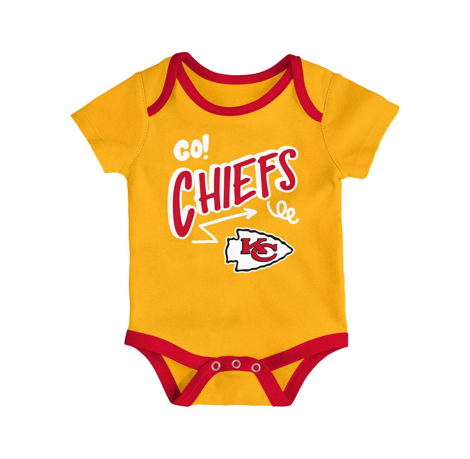 Baby Boys and Girls 3-Piece Kansas City Chiefs All Day Play Bodysuit Set