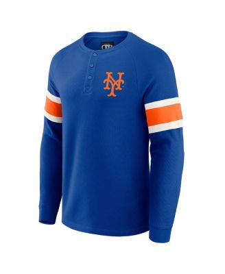 Men's Darius Rucker Collection by Fanatics Royal New York Mets Waffle-Knit Raglan Long Sleeve Henley T-Shirt