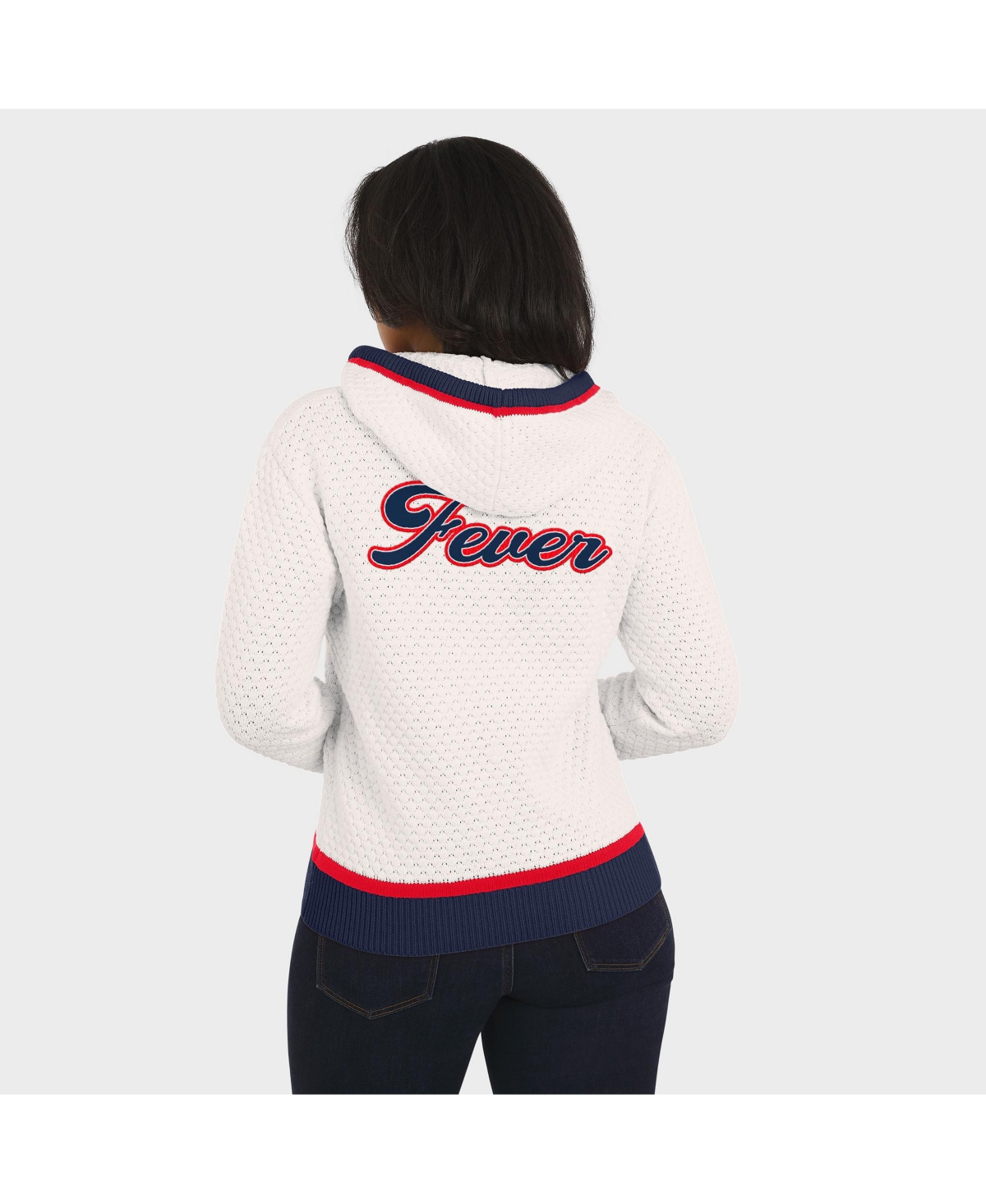 Wear By Erin Andrews Women'scream Indiana Fever Hooded Sweater In White