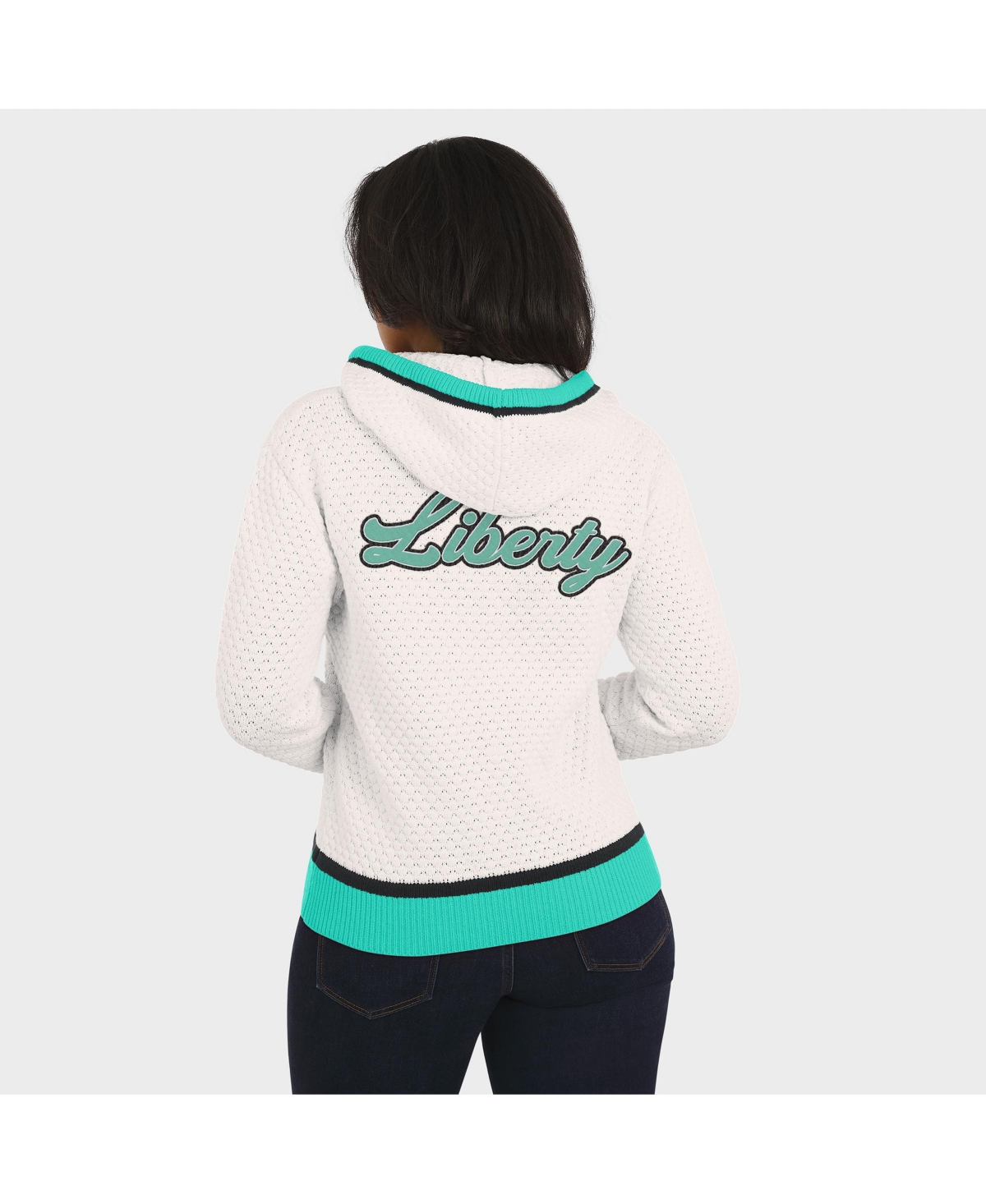 Wear By Erin Andrews Women'scream New York Liberty Hooded Sweater In Multi