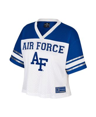 Women's White Air Force Falcons Treasure Cropped Football Jersey