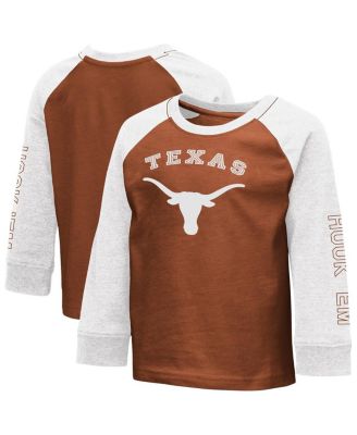 Colosseum - ToddlerTexas Orange Texas Longhorns Two-Hit Raglan Long Sleeve T-Shirt