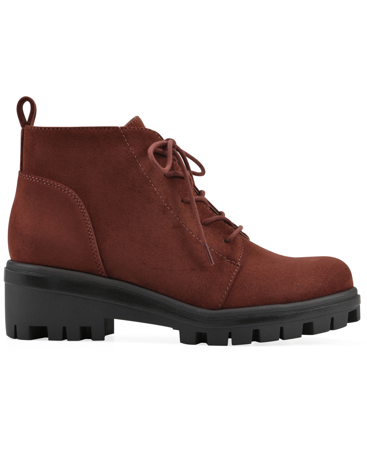 White Mountain Women's Tariq Lug Sole Lace-up Booties In Brown