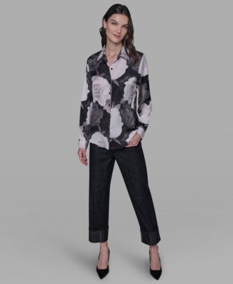 Women's Floral Print Long Sleeve Top