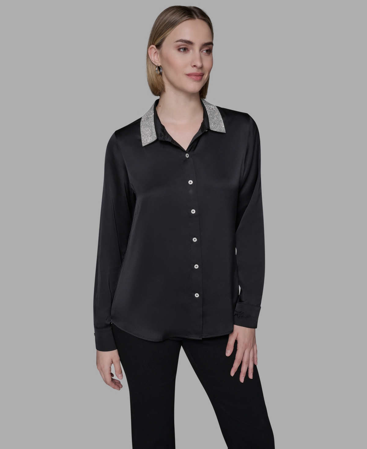 Karl Lagerfeld Paris Women's Collared Neck Shirt
