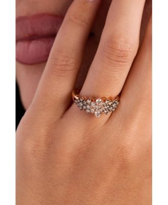 Chocolate Ombr&eacute; Diamond Cluster Ring (1 ct. t.w.) in 14k Rose Gold, White Gold or Yellow Gold