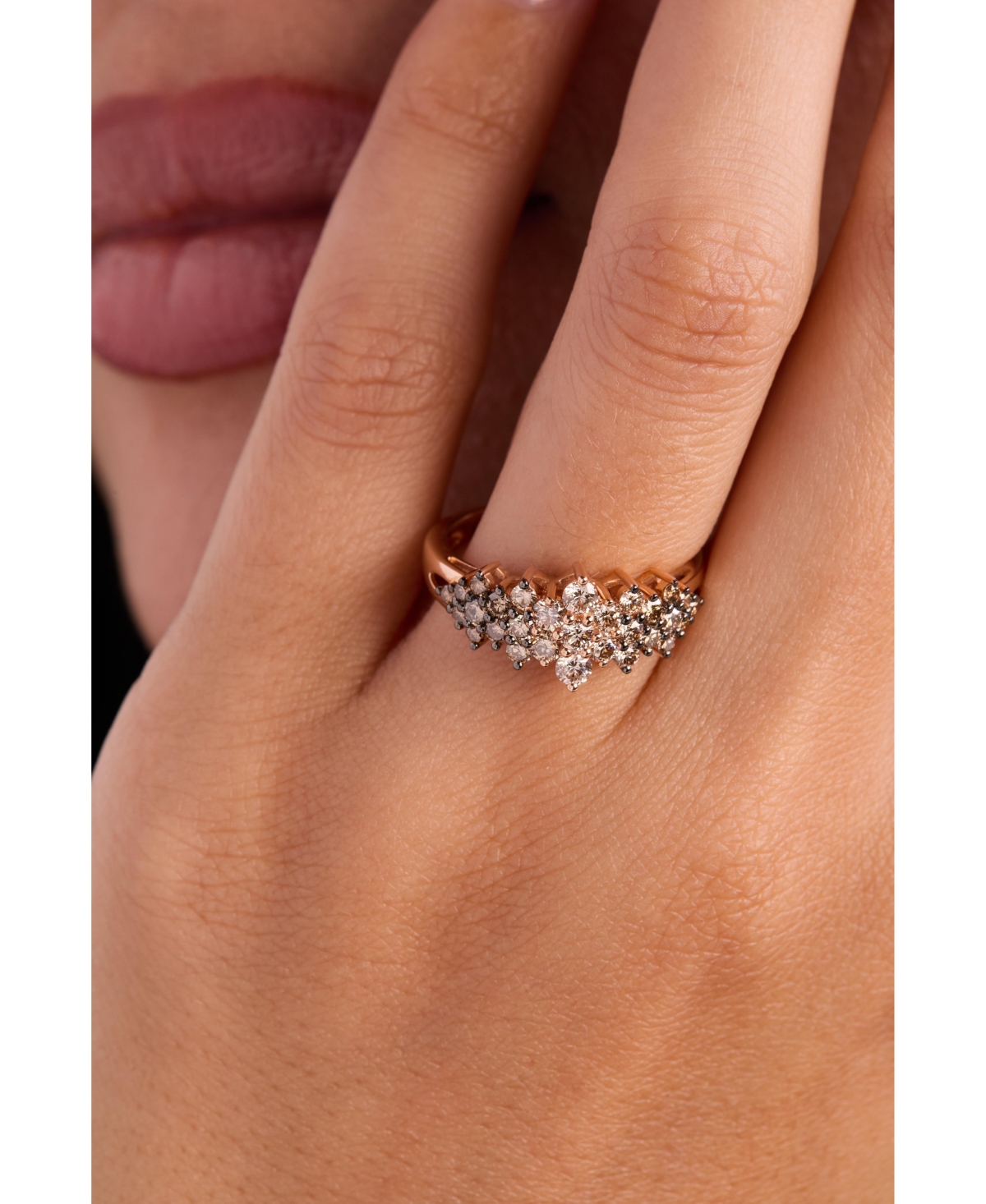 Le Vian Chocolate Ombre Diamond Cluster Ring (1 Ct. T.w.) In 14k Rose Gold, White Gold Or Yellow Gold In Gold