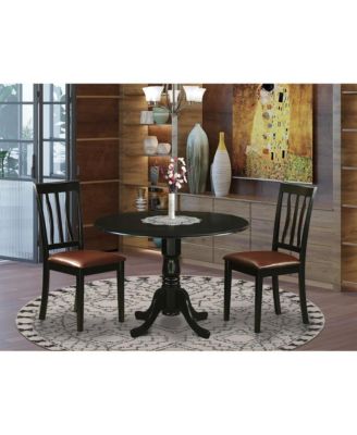 3-Piece Solid Wood Dining Set – Compact Table, Slatted Back Chairs, Space-Saving Design