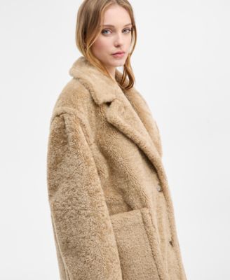 Women's Oversized Teddy Faux-Fur Coat