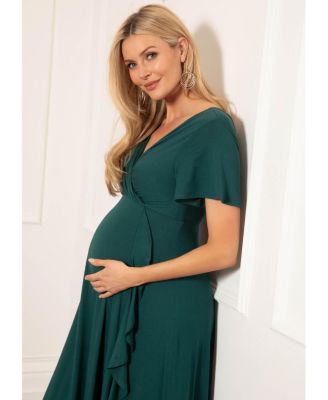 Maternity Waterfall Midi Dress