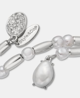 Imitation Pearl Beaded Coil Bracelet, Macy's Exclusive