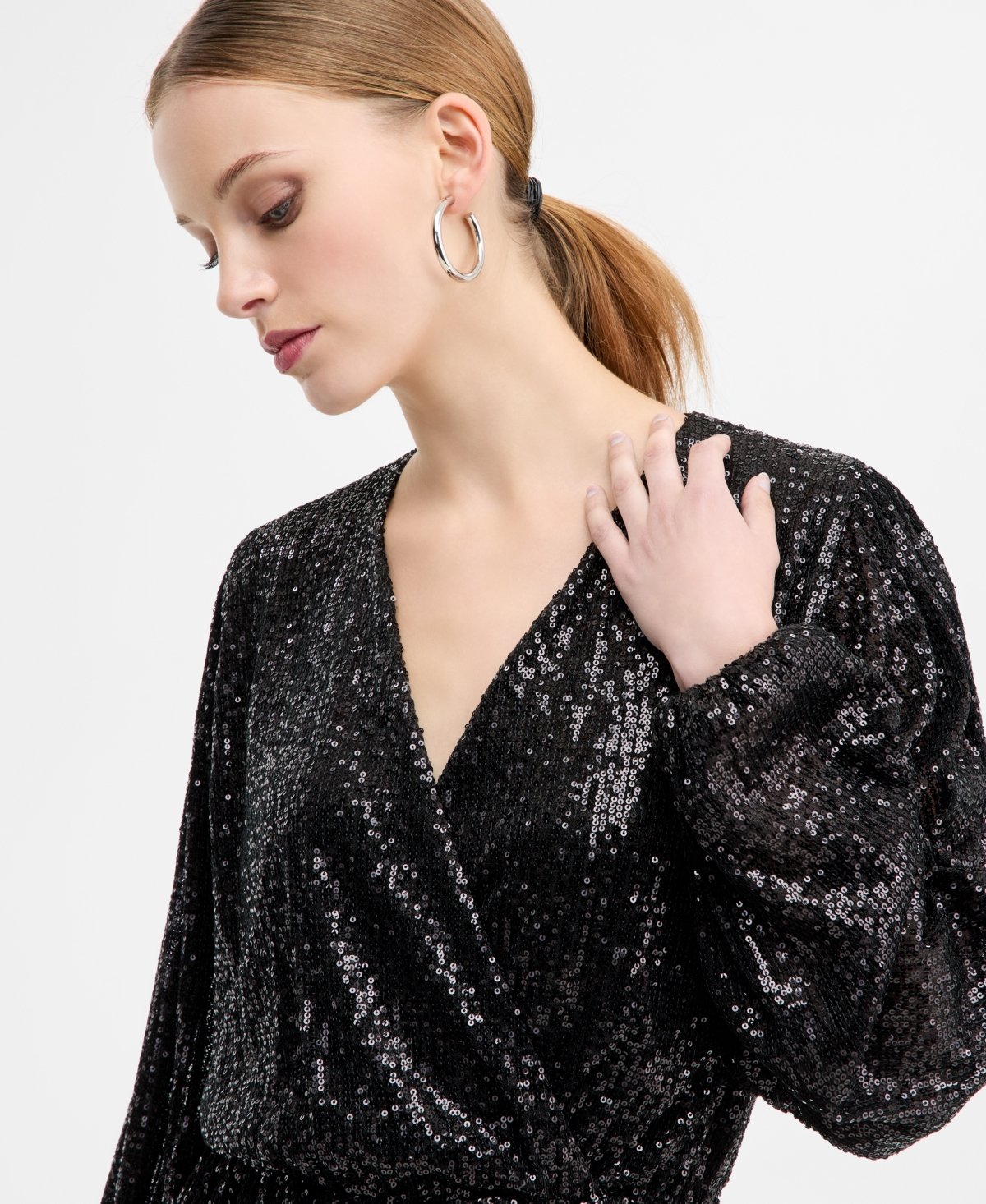 Boss Orange Women's Sequin Faux-Wrap Minidress