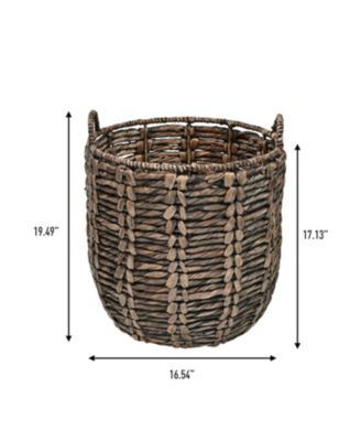 Jonathan Y Laurel 19.49" Bohemian Hand-Woven Abaca Hamper Basket with Handles