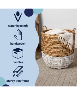 Jonathan Y Laurel 19.49" Bohemian Hand-Woven Abaca Hamper Basket with Handles