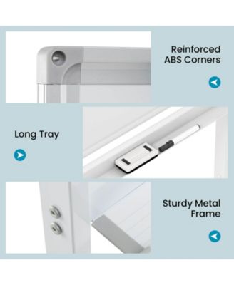 48"x36" Mobile Magnetic Double-Sided Reversible Whiteboard Height Adjust