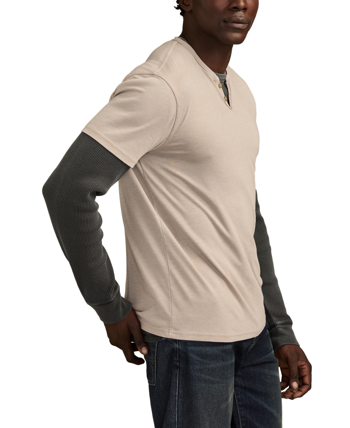 Lucky Brand Men's Venice Burnout Notch Neck Tee T-shirts In Neutral