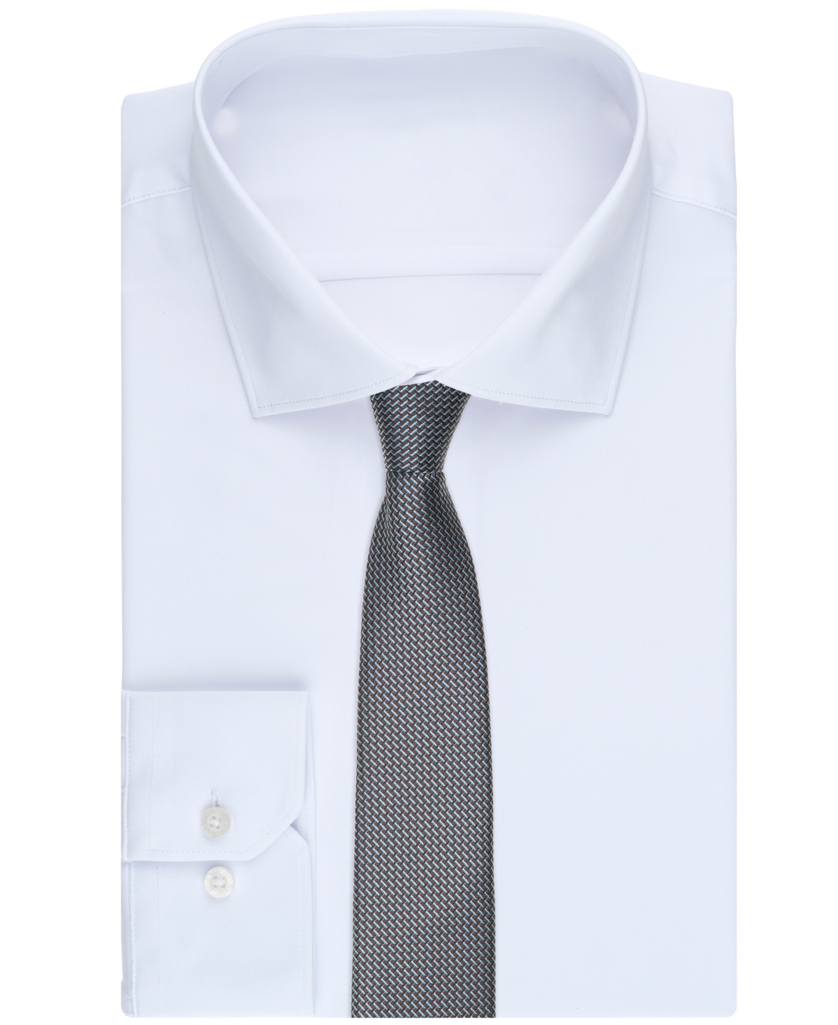 Perry Ellis Portfolio Men's Hayer Mini Pattern Classic Fit Tie In Gray