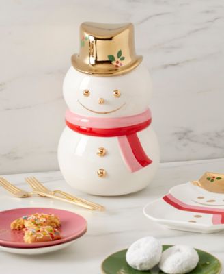 Kate Spade Be Jolly Snowman Cookie Jar